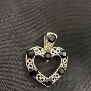 Black  Diamond Silver Heart